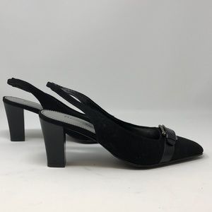 A pair of black, Etienne Aigner heels